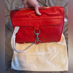 Rebecca Minkoff NWT Gorgeous Red Leather Handbag With Gold Hardware